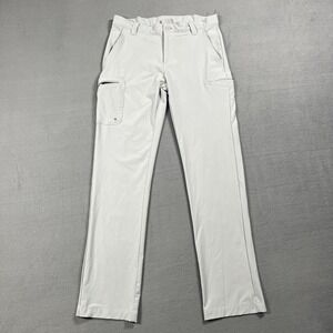 Columbia Pants Mens 30x32 Light Gray Straight Cargo Performance Fishing Chinos